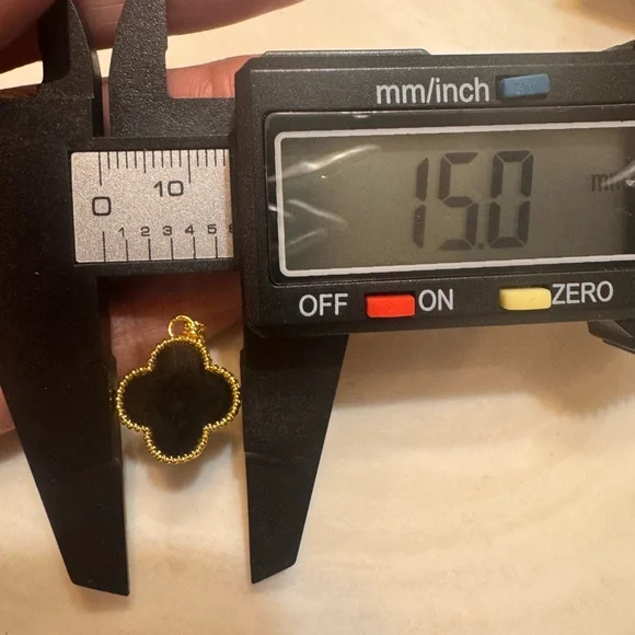 COPY - COPY - 18K Real Gold Black Flower Pendant Only - Picture 4 of 7